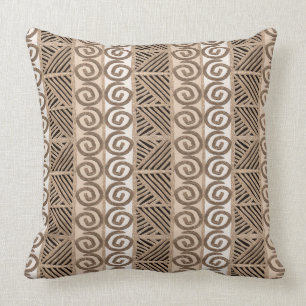 african hand-drawn ethnic pattern cushion