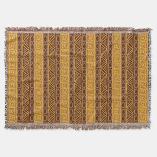 african hand-drawn ethnic pattern throw blanket