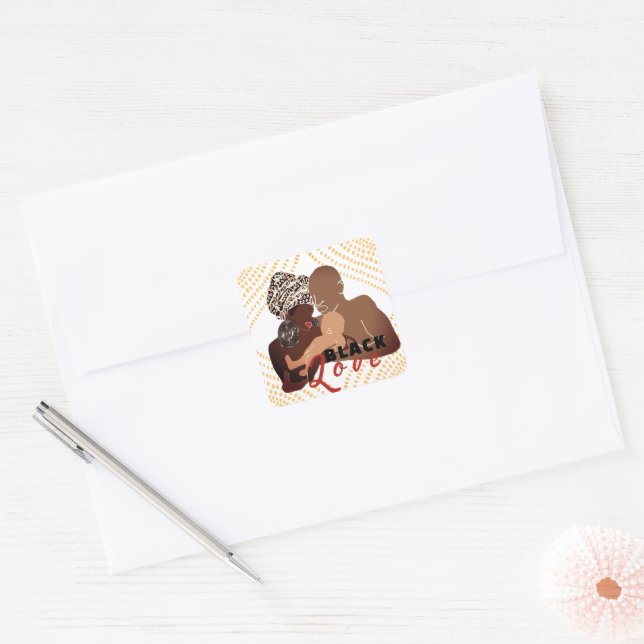 AFRICAN HEADDRESS SQUARE STICKER (Envelope)