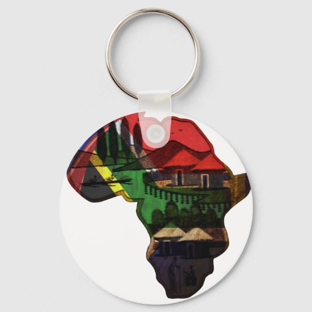 African Heritage Art - A Cultural Fusion Key Ring (Front)