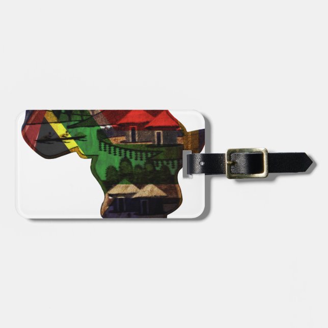 African Heritage Art - A Cultural Fusion Luggage Tag (Front Horizontal)