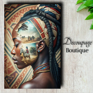 African Heritage Portrait Decoupage Tissue Paper