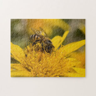 African Honey Bee With Pollen Sacs Feeding Jigsaw Puzzle