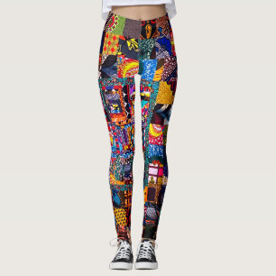 African Improv quilt bold All-Over-Print Leggings