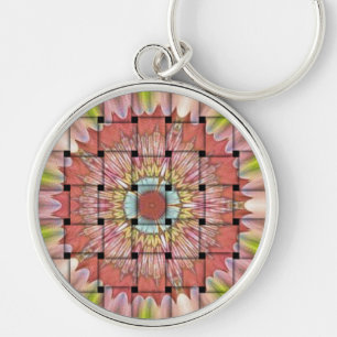 African-Inspired Art Print– Geometric Woven Design Key Ring