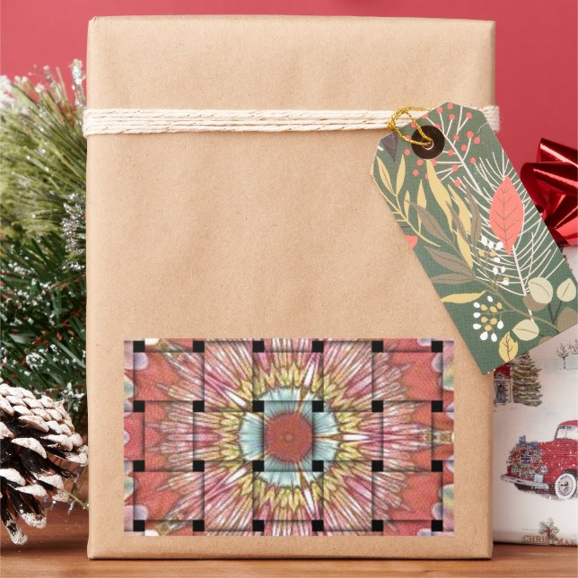 African-Inspired Art Print– Geometric Woven Design Rectangular Sticker (Holiday)