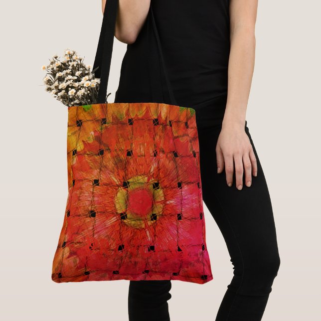 African-Inspired Art Print– Geometric Woven Design Tote Bag (Close Up)