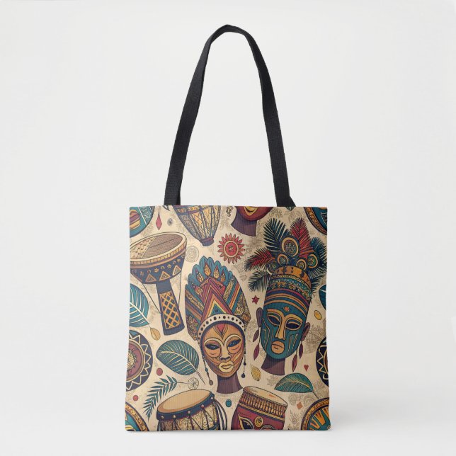 African-Inspired Artistic Tote Bag (Front)