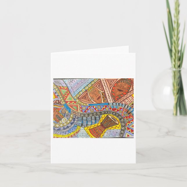 African-inspired colourful design card (Front)