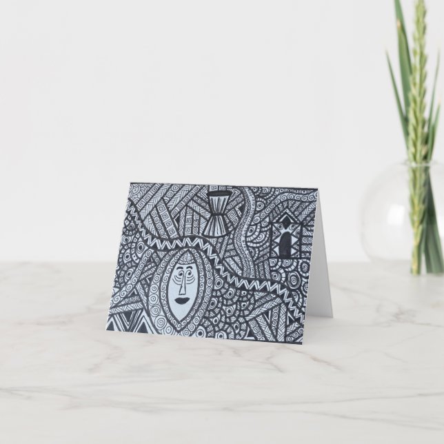 African-inspired design in Black/White Card (Front)