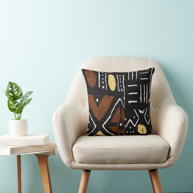 African‑Inspired Geometric Throw Pillow (Chair)