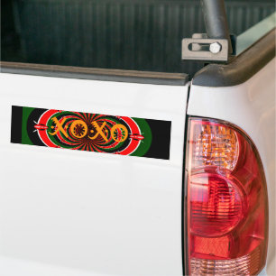 African-Inspired Kenya Flag Abstract Art Bumper Sticker