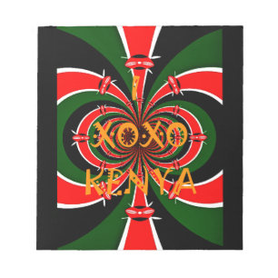 African-Inspired Kenya Flag Abstract Art Notepad
