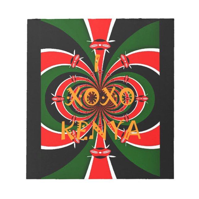 African-Inspired Kenya Flag Abstract Art Notepad (Front)