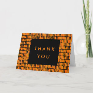African Inspired Orange Pattern Thank You Card