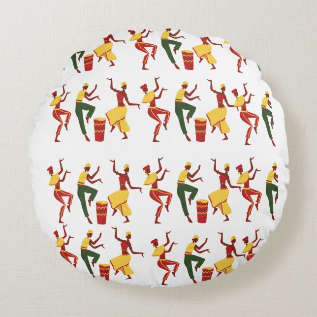 African-Inspired Poufs  Round Cushion (Front)