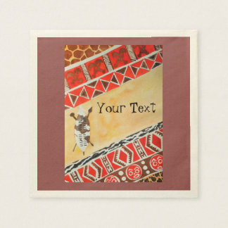 African-inspired watercolor napkin