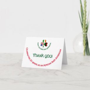 African Irish American Shamrock Thank You Card
