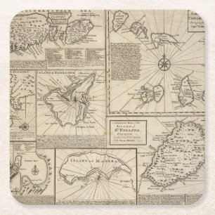 African Islands Square Paper Coaster