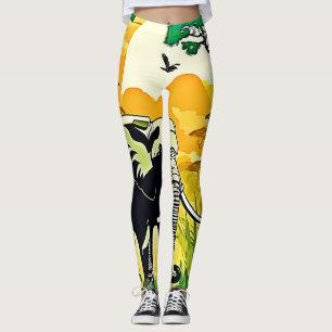African Jungle Elephant Art Design Leggings