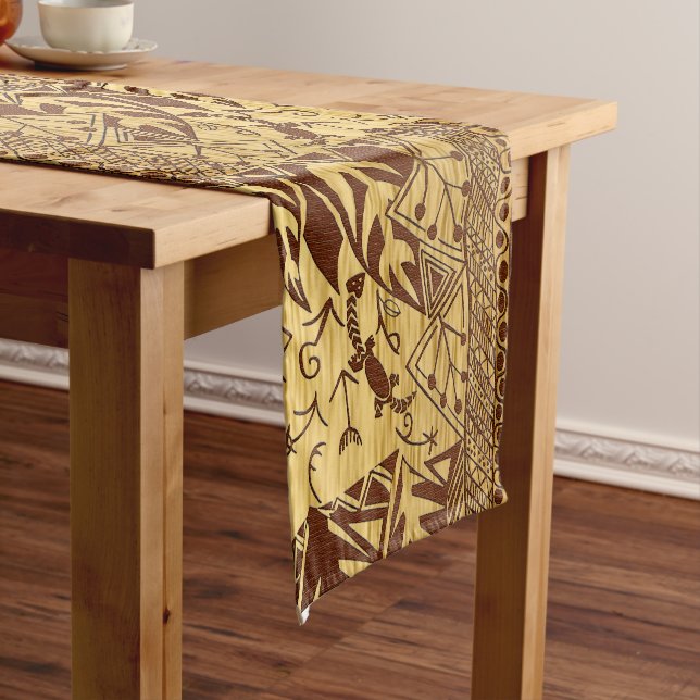 African Jungle Motif Print Short Table Runner (In Situ)