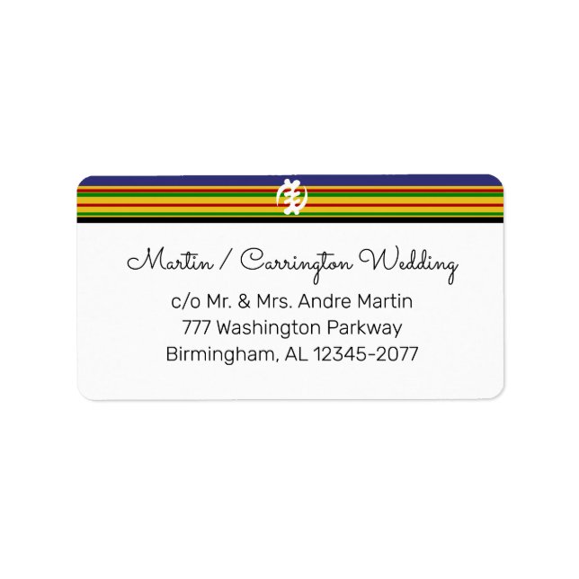 African Kente AK01 Stripes Return Address Label  (Front)