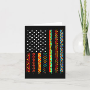 African Kente Cloth American Flag African Black Hi Card