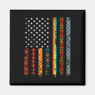 African Kente Cloth American Flag African Black Hi Magnet