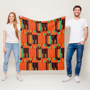 African Kente Cloth Print Fleece Blanket