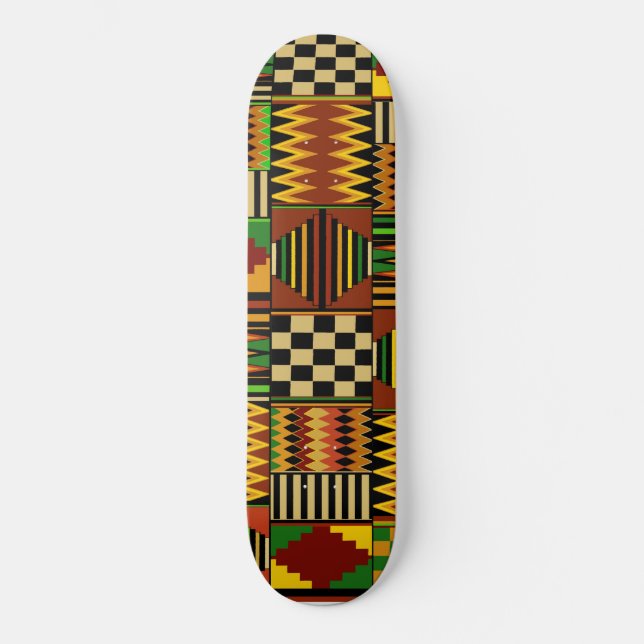 African Kente Design Skateboard (Front)