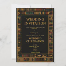 African Kente Wedding Invitation Card