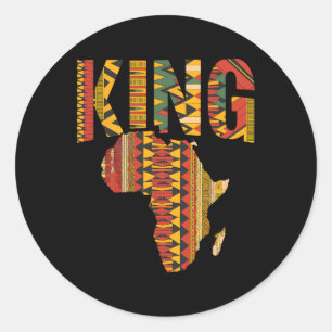 African King Map Kente Design Black Pride Melanin Classic Round Sticker