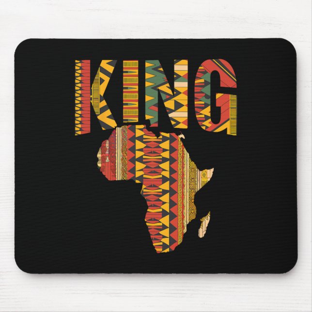 African King Map Kente Design Black Pride Melanin  Mouse Pad (Front)
