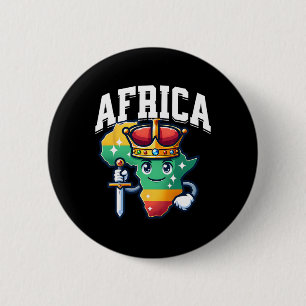African King Queen Ancestry Black History Month Af 6 Cm Round Badge