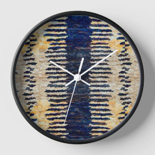 African Kuba Cloth  Clock