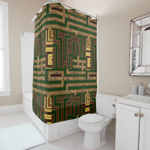 African Kuba Cloth, Urban Print Shower Curtain