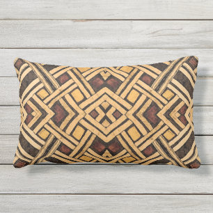 African Kuba Collage Lumbar Pillow