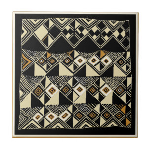 African Kuba Inspired Designs Ceramic Tile