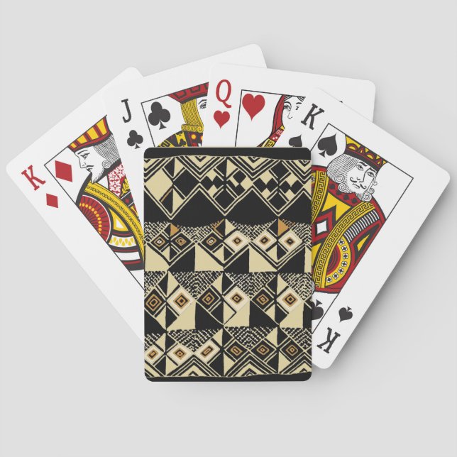 African Kuba Inspired Designs Playing Cards (Back)