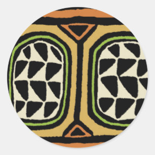 African Kuba Textile Design Classic Round Sticker