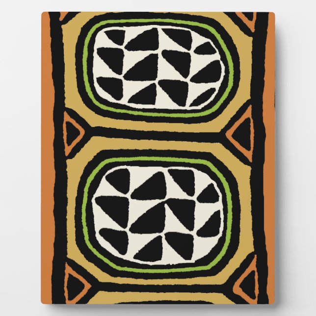 African Kuba Textile Design Plaque (Front)