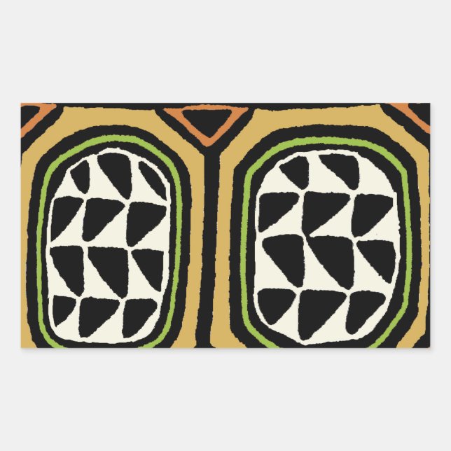 African Kuba Textile Design Rectangular Sticker (Front)