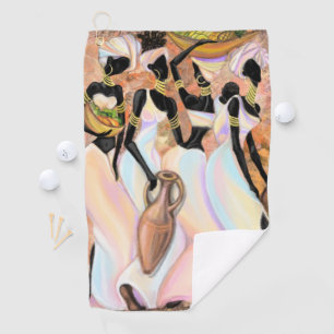 African Ladies Golf Towel - Art Style Painting