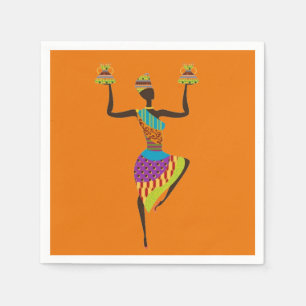 African lady African theme dinner party Napkin