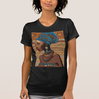 African Lady Portrait T-Shirt - Traditional Tribal