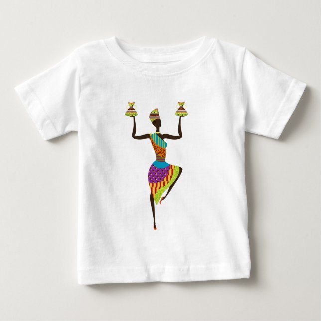 African lady tribal art baby T-Shirt (Front)