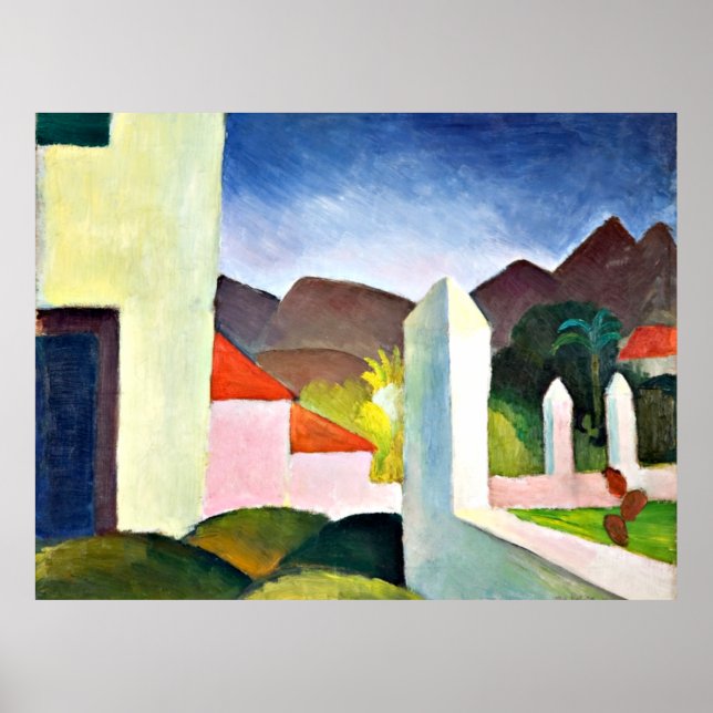 African Landscape, abstract art by August Macke Poster (Front)