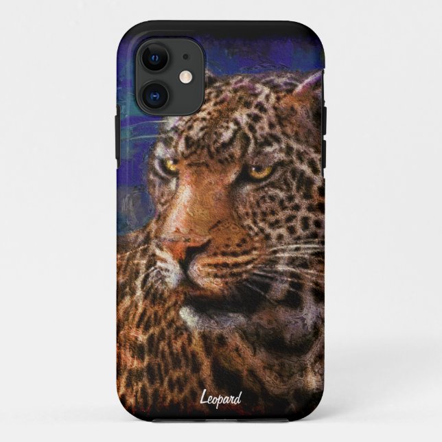 African Leopard Big Cat Wildlife Art iPhone 5 Case (Back)