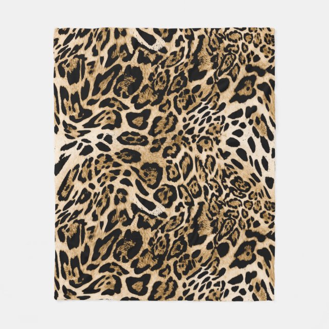 African Leopard Fur: Seamless Animal Texture Fleece Blanket (Front)