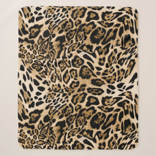 African Leopard Fur: Seamless Animal Texture Sherpa Blanket